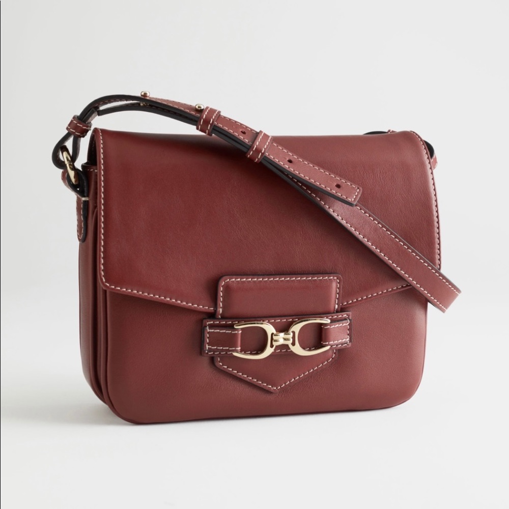 NWT Buckled Leather Shoulder Bag